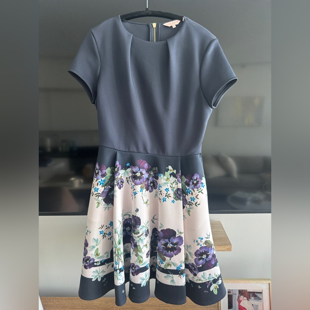 Ted Baker Kids Dress in Gray and Purple Floral